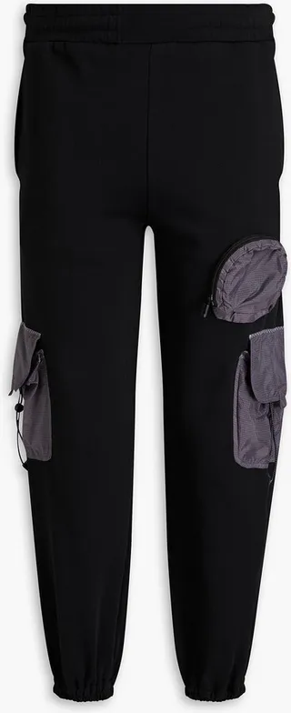 Ripstop-trimmed French cotton-terry sweatpants