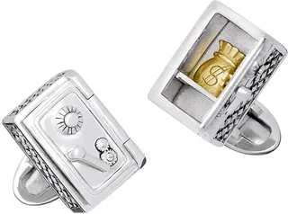 Articulated Safe Rhodium-Plated 24K Gold Vermeil Cufflinks