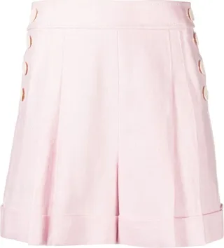 High-Waisted Linen Shorts