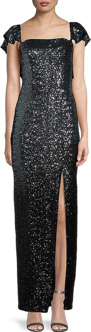 Ombré Sequin Column Gown