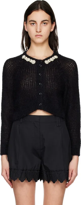 Simone Rocha Black Embellished Cardigan