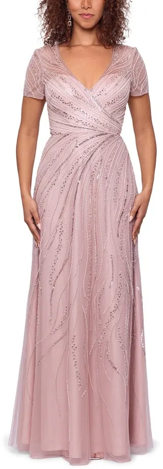 Bead & Sequin Fit & Flare Gown