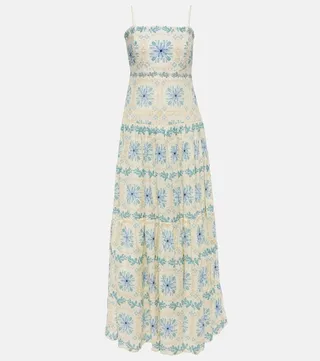 Chivas printed linen midi dress