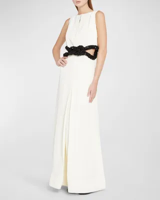 Sequin Knotted Cutout Sleeveless Gown
