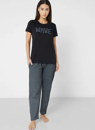 Graphic T-Shirt And Pyjama Set