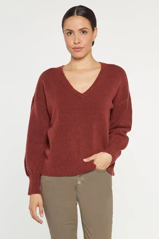 NYDJ V-Neck Sweater - Husk