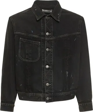 Painted cotton denim jacket