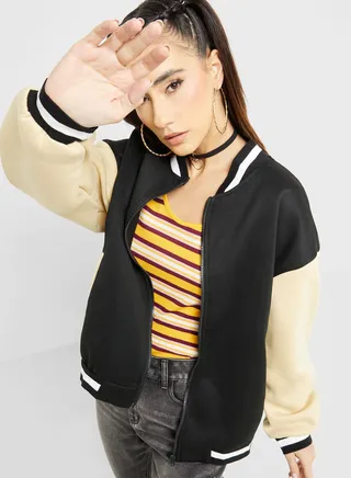 Colorblock Baseball Varsity Jacket