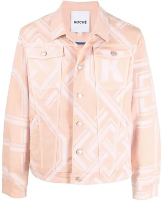 Geometric-Print Denim Jacket