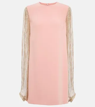 Valencia crystal-embellished crepe minidress
