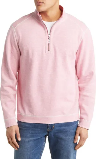 Costa Flora Cotton Blend Half Zip Pullover