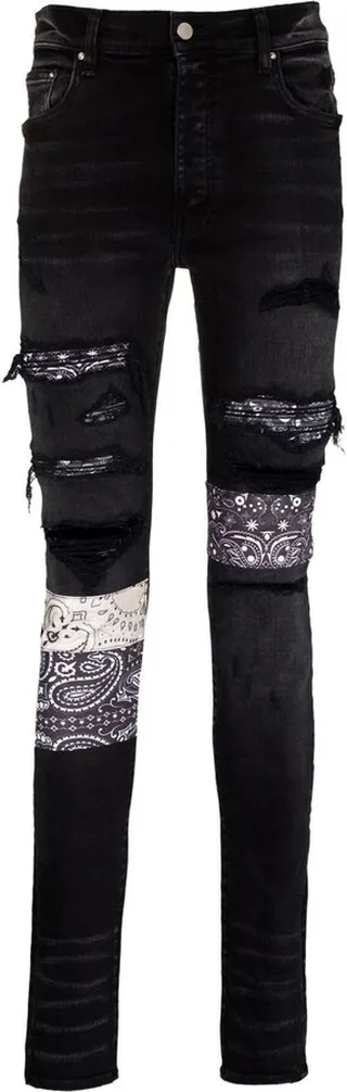 Bandana-Print Skinny Jeans