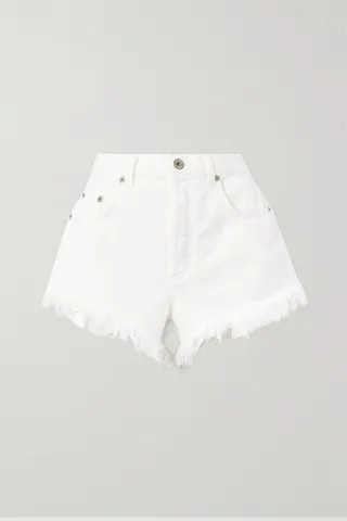 Loewe - + Paula's Ibiza Fringed Denim Shorts - White