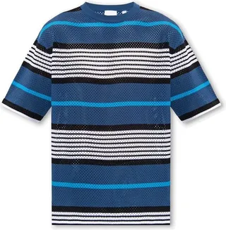 Burberry Openwork Striped Crewneck Oversized T-Shirt