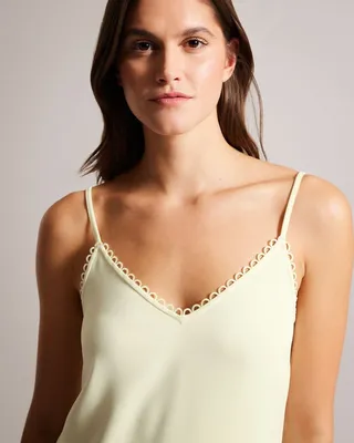 Strappy Cami With Looped Trims in Light Yellow