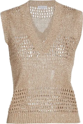 Diamond Linen-Blend Sweater