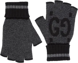 GG cashmere fingerless gloves