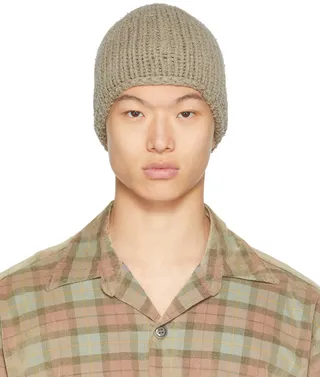 Greg Lauren Green Knit Beanie