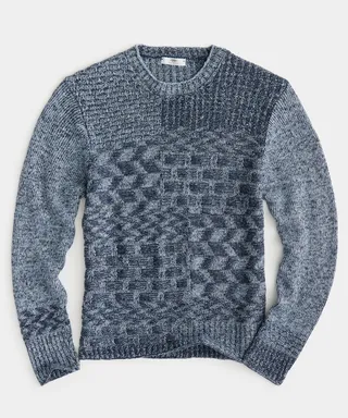 Inis Meain Claiochai Rolled Edge Crew In Navy