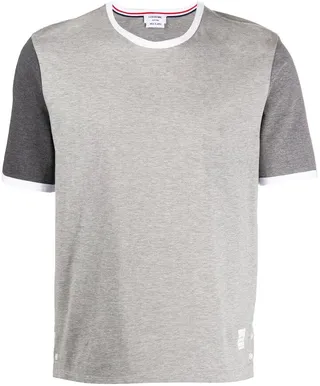 tonal short-sleeve cotton ringer T-shirt