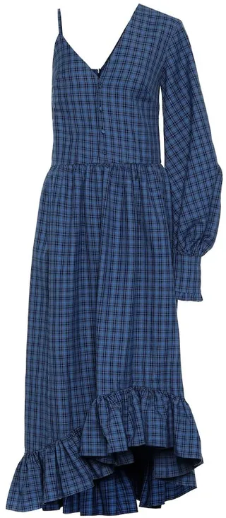 Checked twill dress