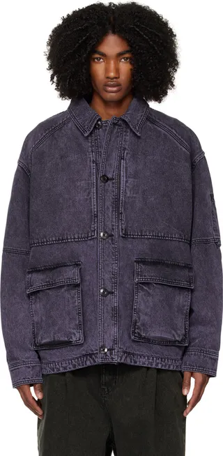 Juun.J Purple Faded Denim Jacket