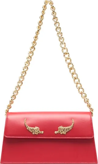 Crystal-Embellished Tiger Shoulder Bag