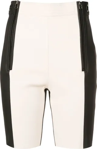 Two-Tone Leather Shorts