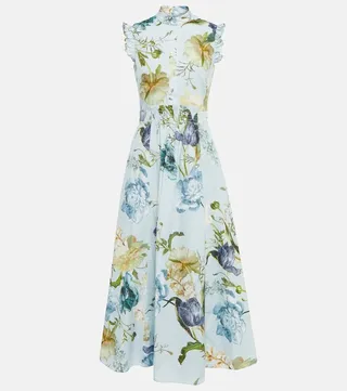 Evie floral cotton poplin midi dress