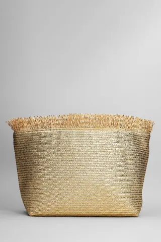 Shanti Hand Bag In Gold Cotton