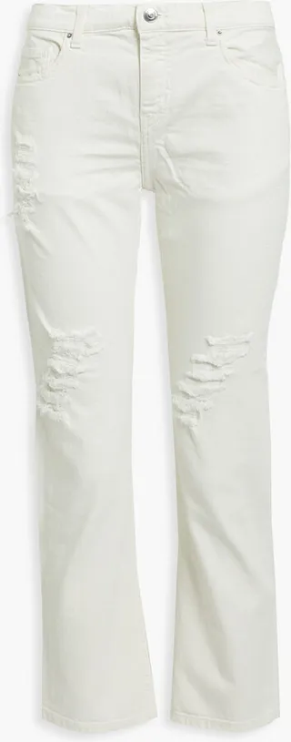 Navrick distressed mid-rise slim-leg jeans