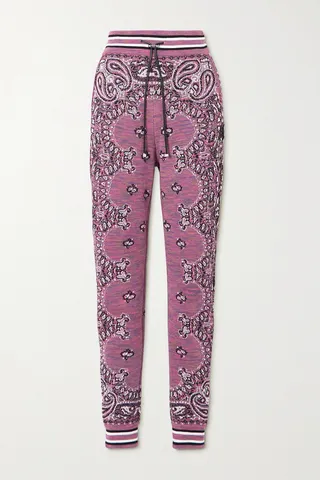 AMIRI - Embroidered Space-dyed Cotton-jacquard Track Pants - Pink