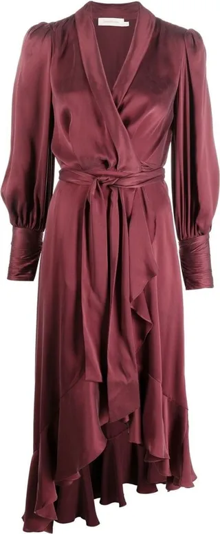 Ruffle-Trim Wrap Dress