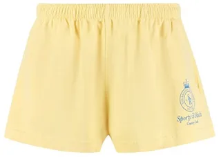 Sporty & Rich Logo Print Drawstring Shorts