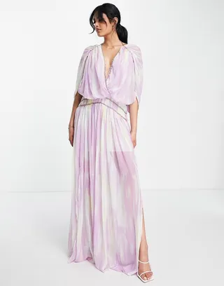 ASOS DESIGN goddess maxi dress with chain detail