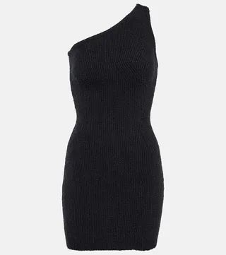 Ribbed cotton-blend minidress