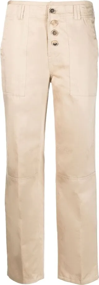Button-Fly Straight-Leg Trousers