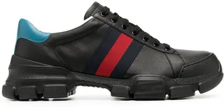 Web-stripe low-top sneakers