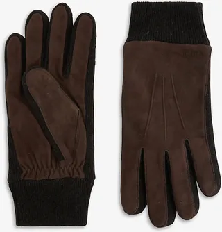 Mens Espresso Geoffrey Leather Gloves