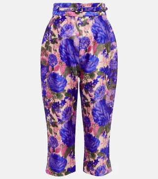 High Tide floral high-rise cropped pants