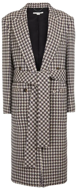 Houndstooth wool coat
