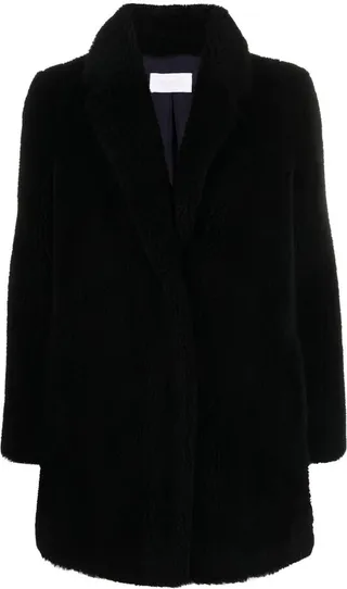 Short Woven Wool Coat
