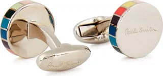 Paul Smith Striped Silver-tone Cufflinks