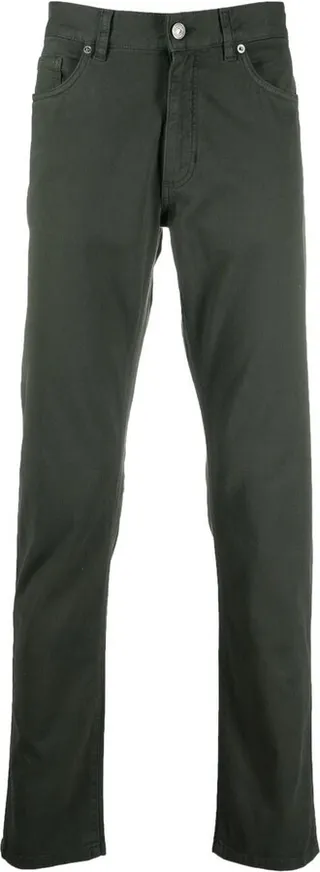 Logo-Tag Five-Pocket Straight-Leg Trousers