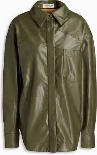Aretha faux leather shirt