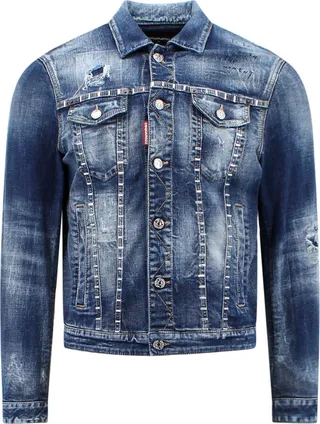 Denim jacket with metal studs