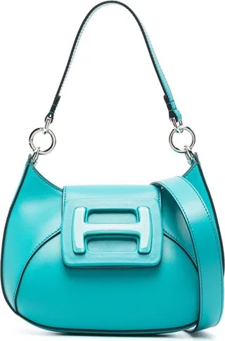 Leather Logo-Lettering Shoulder Bag