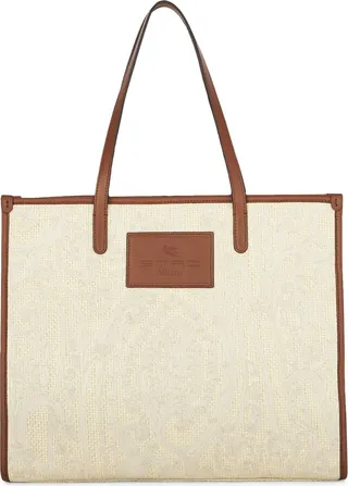 Globetrotter Paisley Denim Shopping Tote