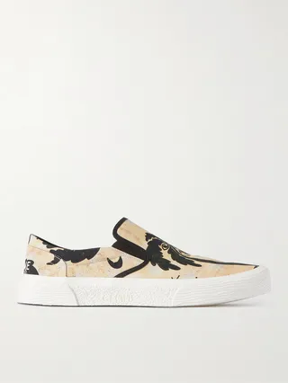 Printed Canvas Slip-On Sneakers