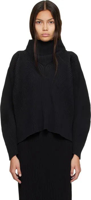 Issey Miyake Black Fluidity Arc Turtleneck